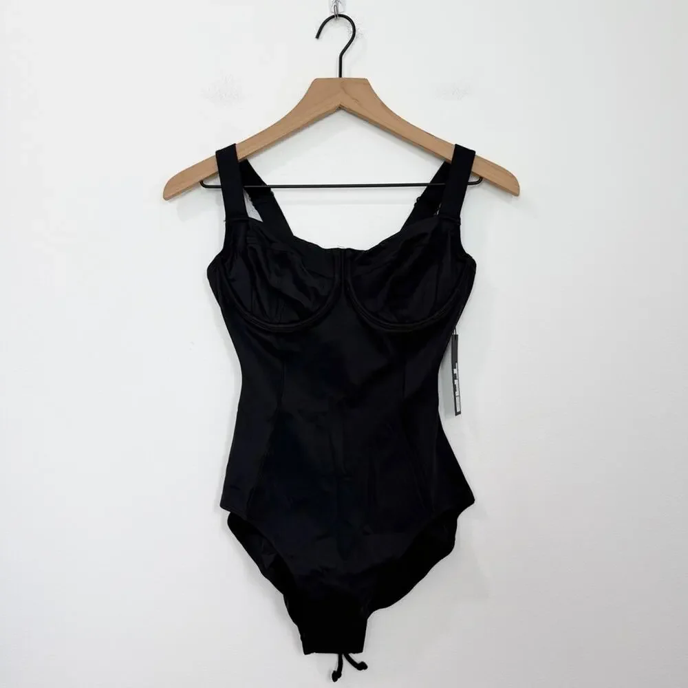 NWT Ta3 Lifty One Piece Swimsuit in Black Size Small Regular Long D/DD